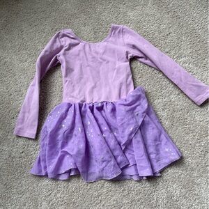 Purple Long Sleeve Dance Dress